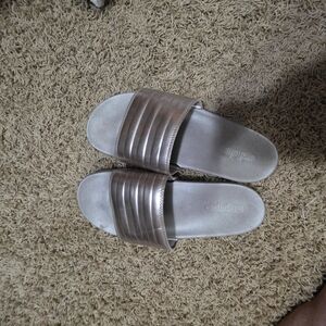 Adidas Women's Silver Slide Sandals